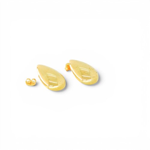 ARETES LISOS CON BAÑO DE ORO