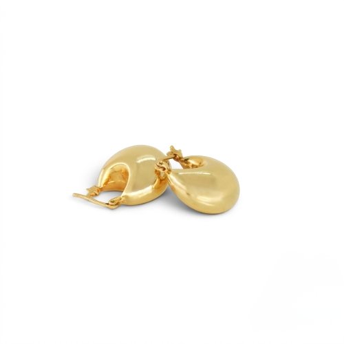 ARETES LISOS CON BAÑO DE ORO