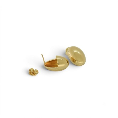 ARETES LISOS CON BAÑO DE ORO