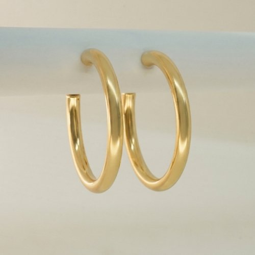 ARETES CANDONGA LISA CON BAÑO DE ORO