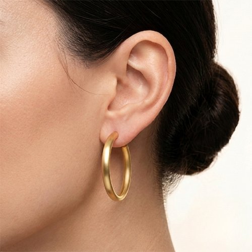 ARETES CANDONGA LISA CON BAÑO DE ORO