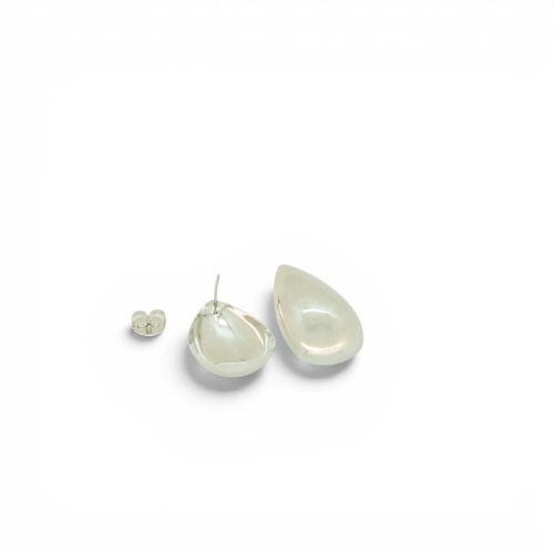 ARETES GOTA LISOS CON BAÑO DE RODIO