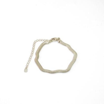 PULSERA DE MALLA FLEXIBLE CON BAÑO DE RODIO