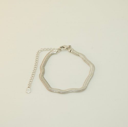 PULSERA DE MALLA FLEXIBLE CON BAÑO DE RODIO