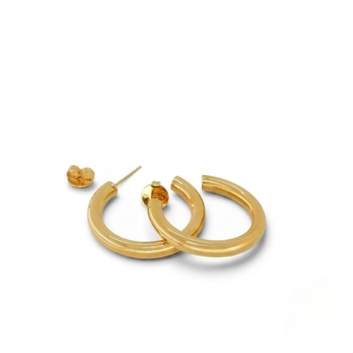 ARETES CANDONGA LISA CON BAÑO DE ORO