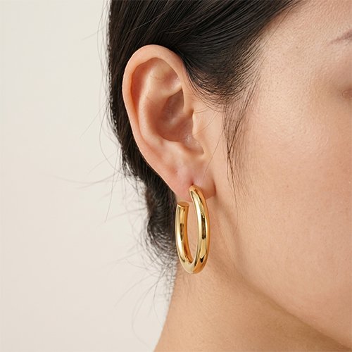 ARETES CANDONGA LISA CON BAÑO DE ORO