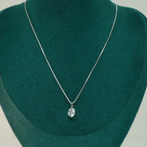 COLLAR LISO CRISTAL CON BAÑO DE RODIO