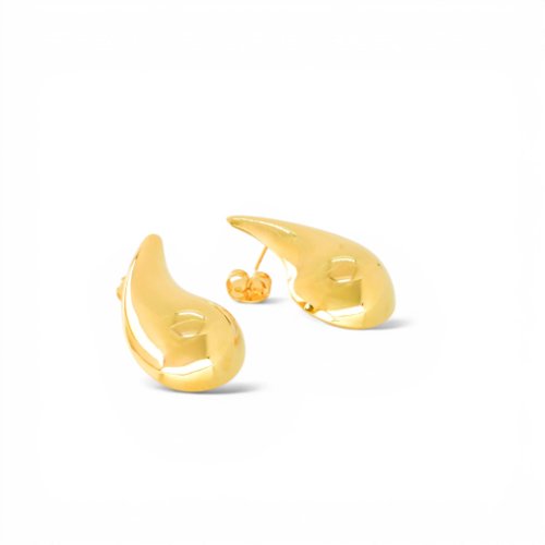 ARETES LISOS CON BAÑO DE ORO