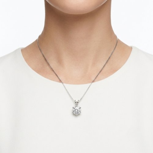COLLAR LISO CRISTAL CON BAÑO DE RODIO