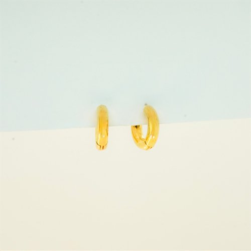 ARETES ARO LISO CON BAÑO DE ORO