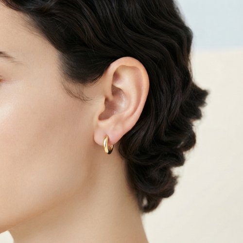 ARETES ARO LISO CON BAÑO DE ORO