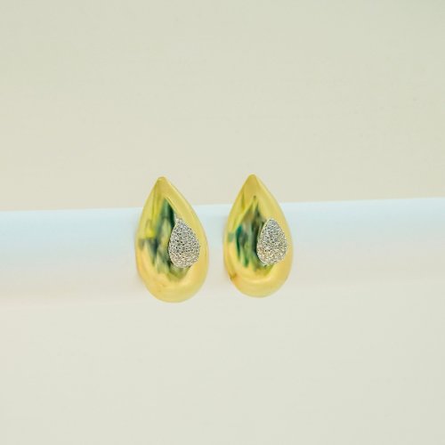 ARETES ZIRCONIAS BAÑO DE ORO