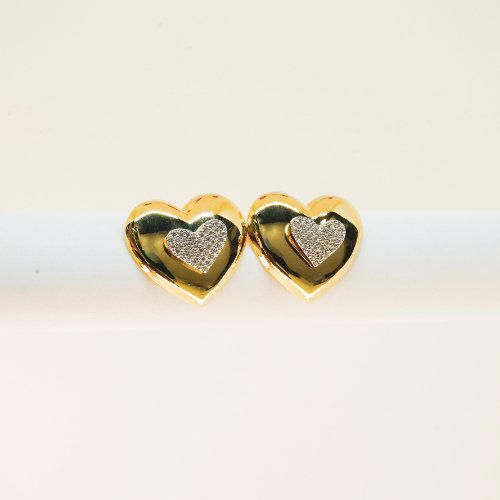 ARETES ZIRCONIA CON BAÑO DE ORO