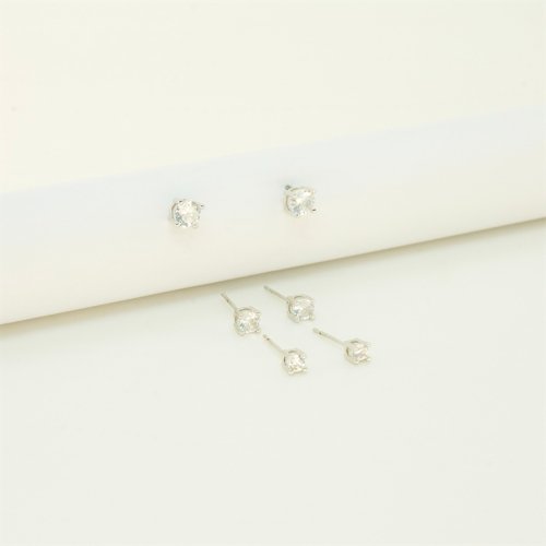 ARETES TRIO CON BAÑO DE RODIO