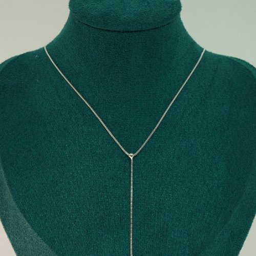 COLLAR LARGO LISO  CON BAÑO DE RODIO