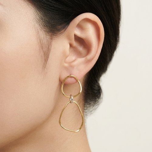 ARETES LISOS BICOLOR
