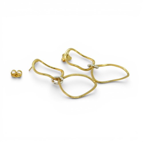 ARETES LISOS BICOLOR