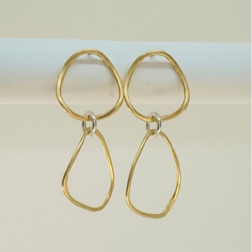 ARETES LISOS BICOLOR