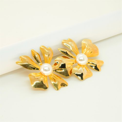 ARETES PERLA CON BAÑO DE ORO