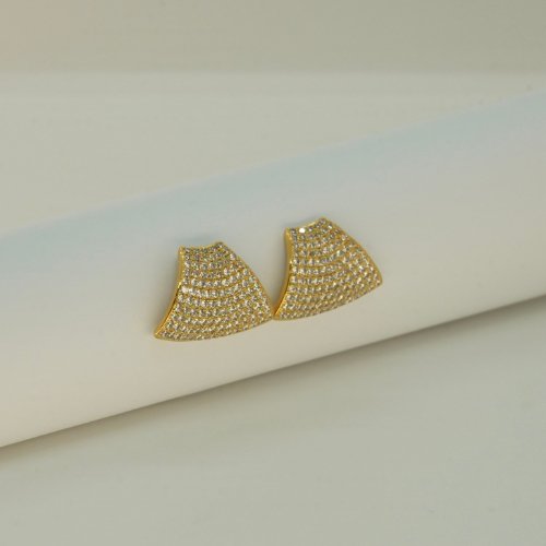 ARETES ZIRCONIAS CON BAÑO DE ORO