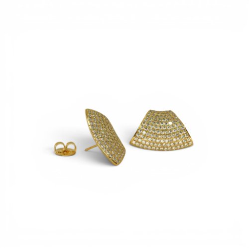ARETES ZIRCONIAS CON BAÑO DE ORO