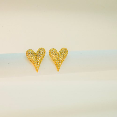 ARETES ZIRCONIA CON BAÑO DE ORO