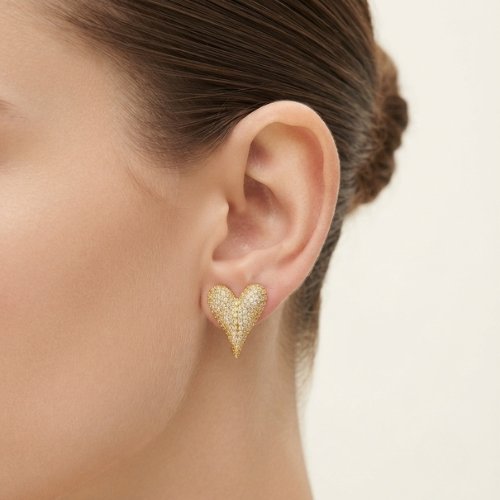 ARETES ZIRCONIA CON BAÑO DE ORO
