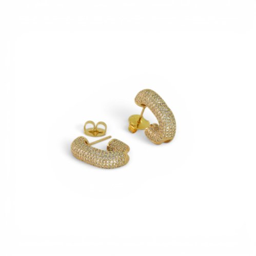 ARETES ZIRCONIAS CON BAÑO DE ORO