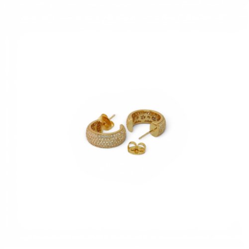 ARETES ZIRCONIAS CON BAÑO DE ORO