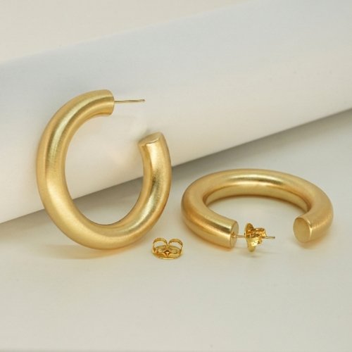ARETES CANDONGA CON BAÑO DE ORO