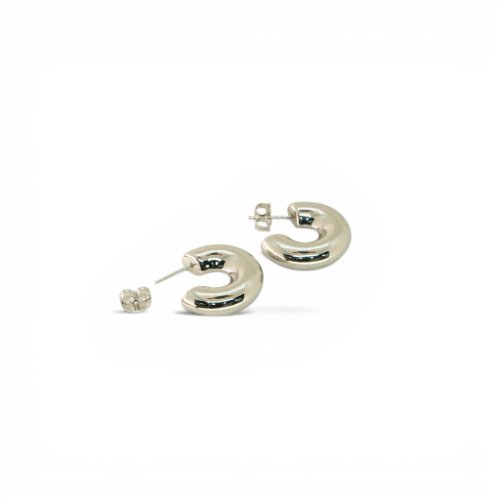 ARETES LISOS CON BAÑO DE RODIO