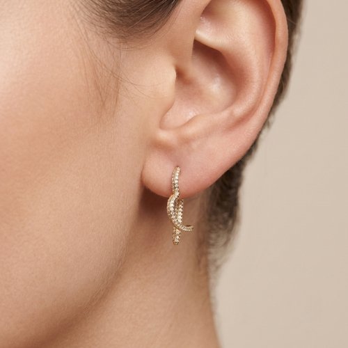 ARETES ZIRCONIA CON BAÑO DE ORO