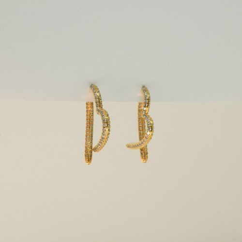ARETES ZIRCONIA CON BAÑO DE ORO