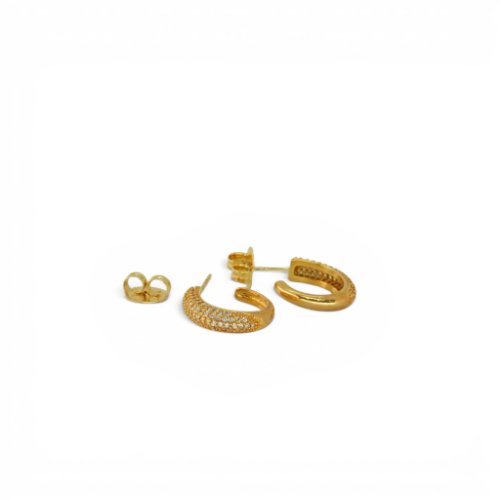 ARETES ZIRCONIAS CON BAÑO DE ORO