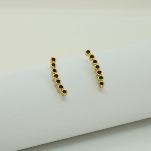 ARETES ZIRCONIA CON BAÑO DE ORO