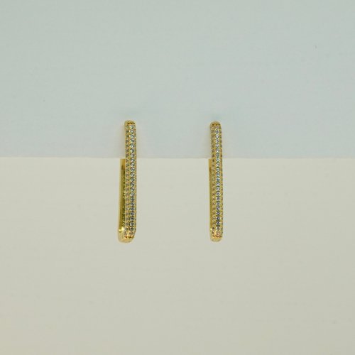 ARETES ZIRCONIA CON BAÑO DE ORO