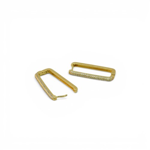 ARETES ZIRCONIA CON BAÑO DE ORO