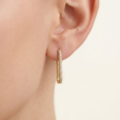 ARETES ZIRCONIA CON BAÑO DE ORO
