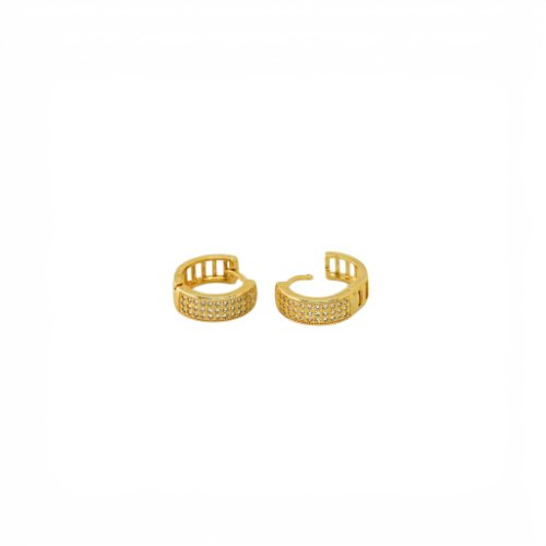 ARETES ZIRCONIAS CON BAÑO DE ORO