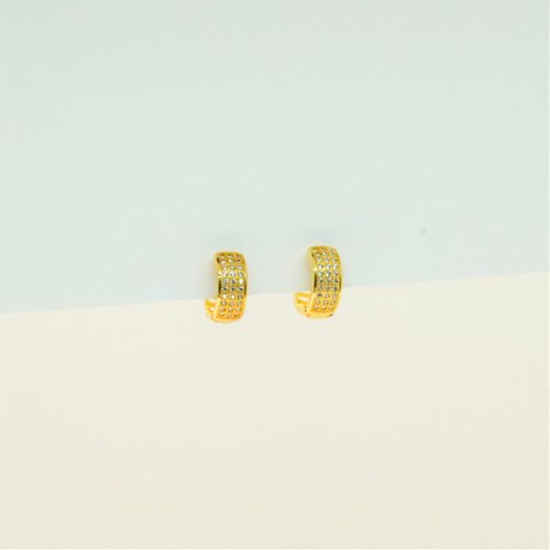 ARETES ZIRCONIA CON BAÑO DE ORO