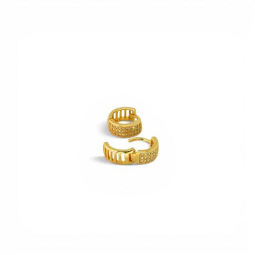 ARETES ZIRCONIA CON BAÑO DE ORO