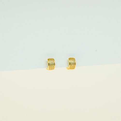 ARETES ZIRCONIAS BAÑO DE ORO
