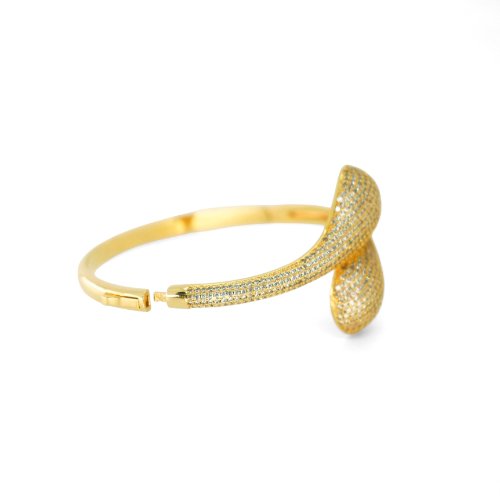 PULSERA BRAZALETE CON BAÑO DE ORO Y ZIRCONIAS