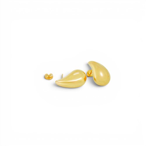 ARETES LISOS CON BAÑO DE ORO