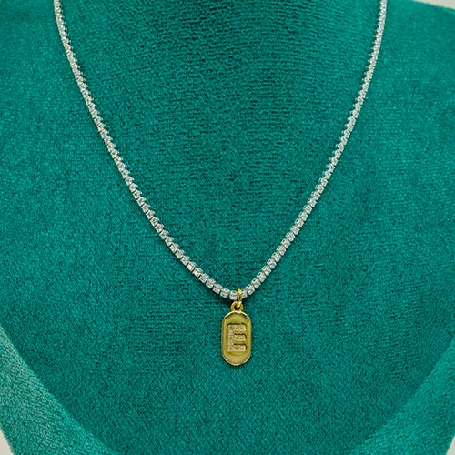 COLLAR BICOLOR LETRA ZIRCONIAS