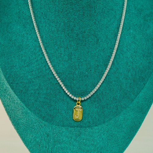 COLLAR BICOLOR LETRA ZIRCONIAS