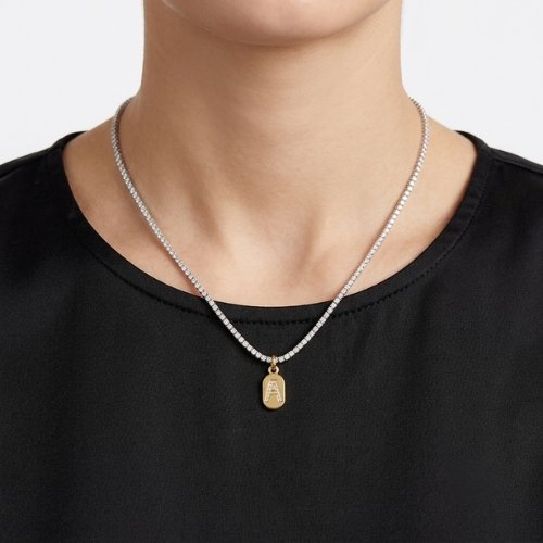 COLLAR BICOLOR LETRA ZIRCONIAS