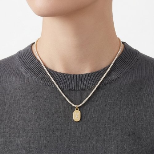 COLLAR BICOLOR LETRA ZIRCONIAS