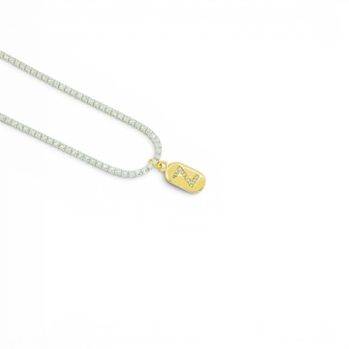 COLLAR BICOLOR LETRA ZIRCONIAS