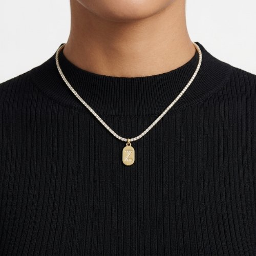 COLLAR BICOLOR LETRA ZIRCONIAS